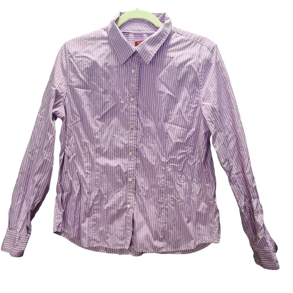 Talbots Womens Button Up Shirt Multicolor Size 16 Long Sleeve Pearl Buttons